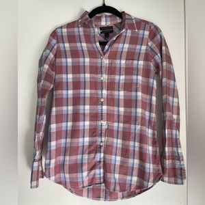 J. Crew Flannel Blue, White, Pink, Red, Size 00